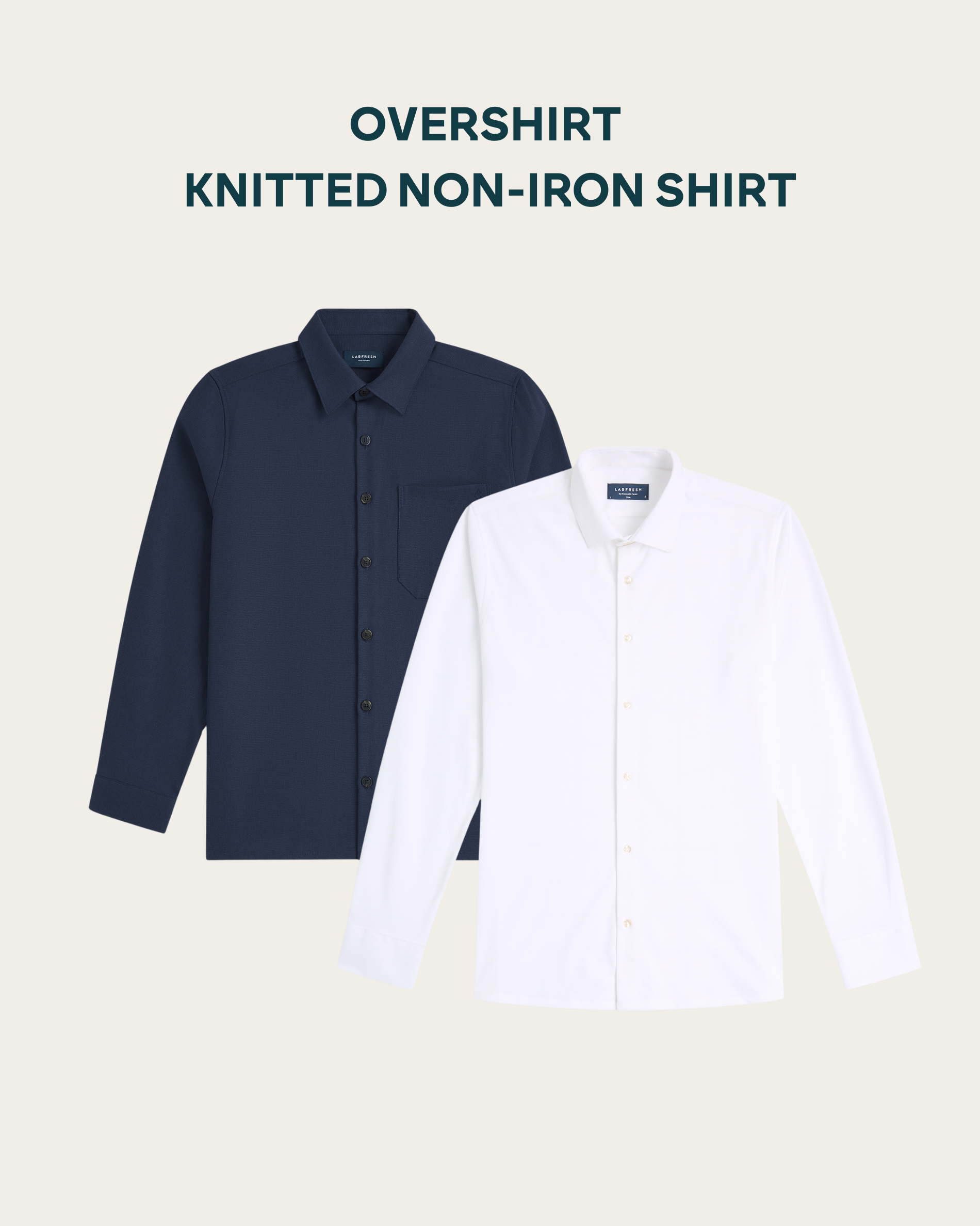 Overshirt & Knitted non-iron shirt bundle
