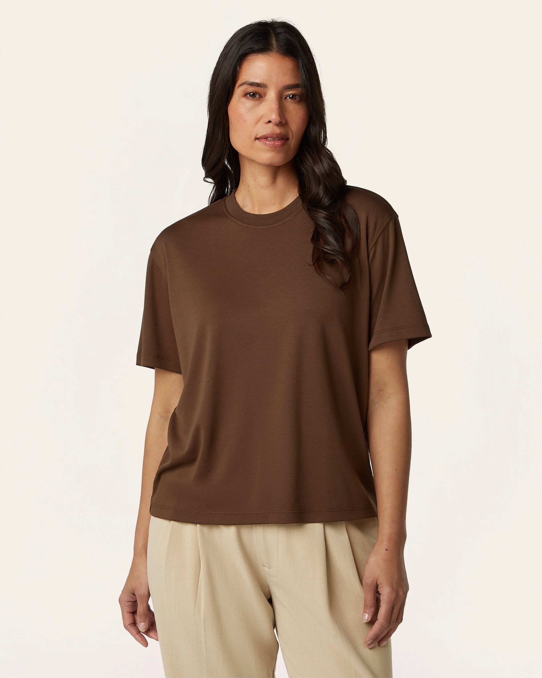 Boxy Fit T-shirt - Brown