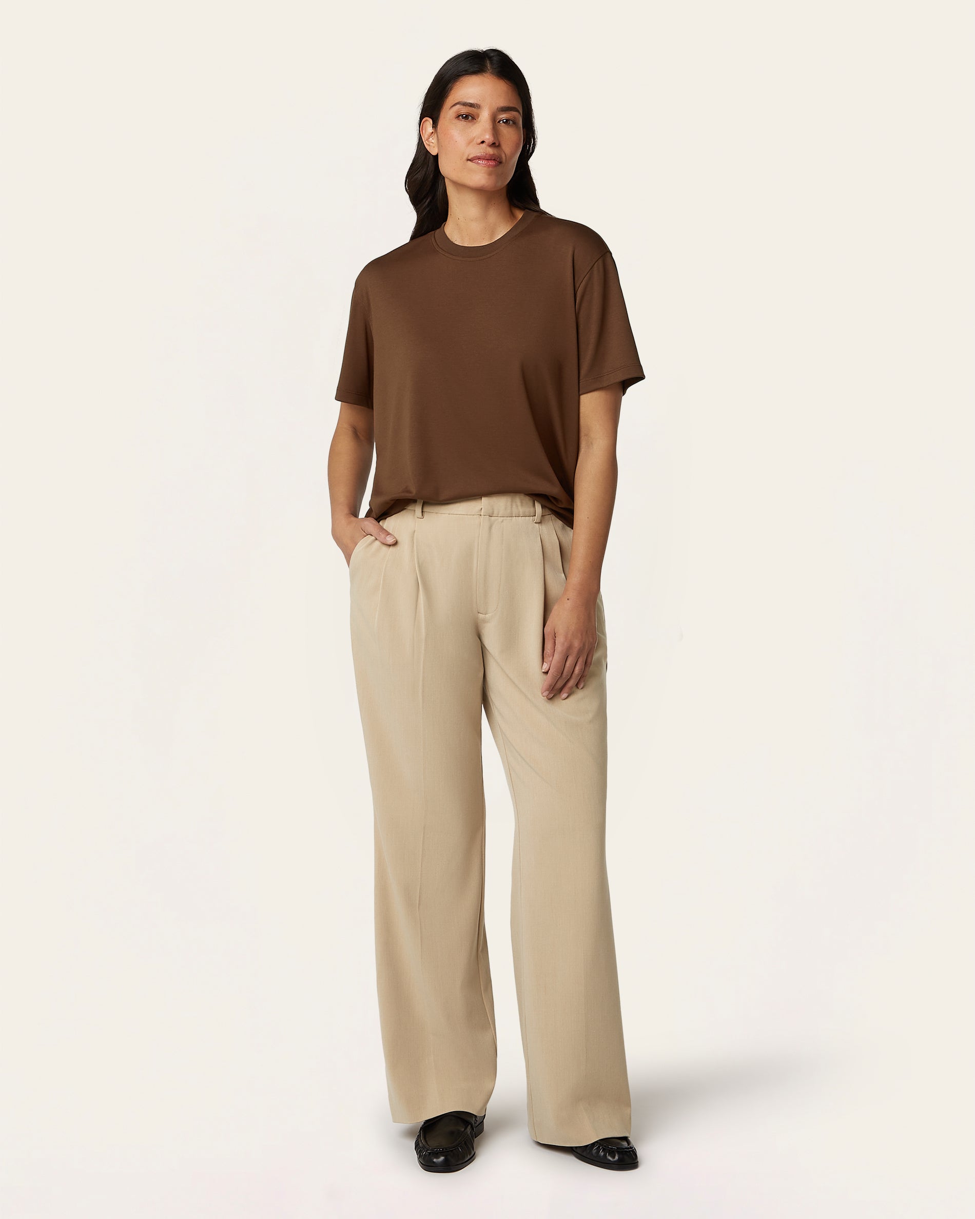 Boxy Fit T-shirt - Brown