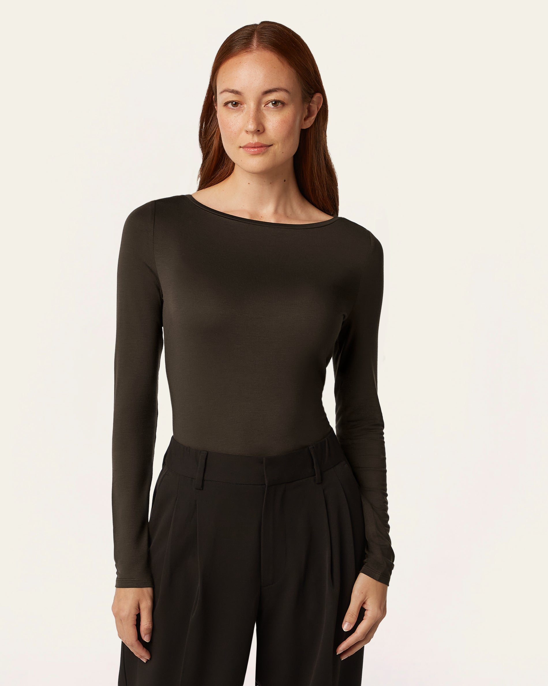 Boatneck Knit - Dark Brown
