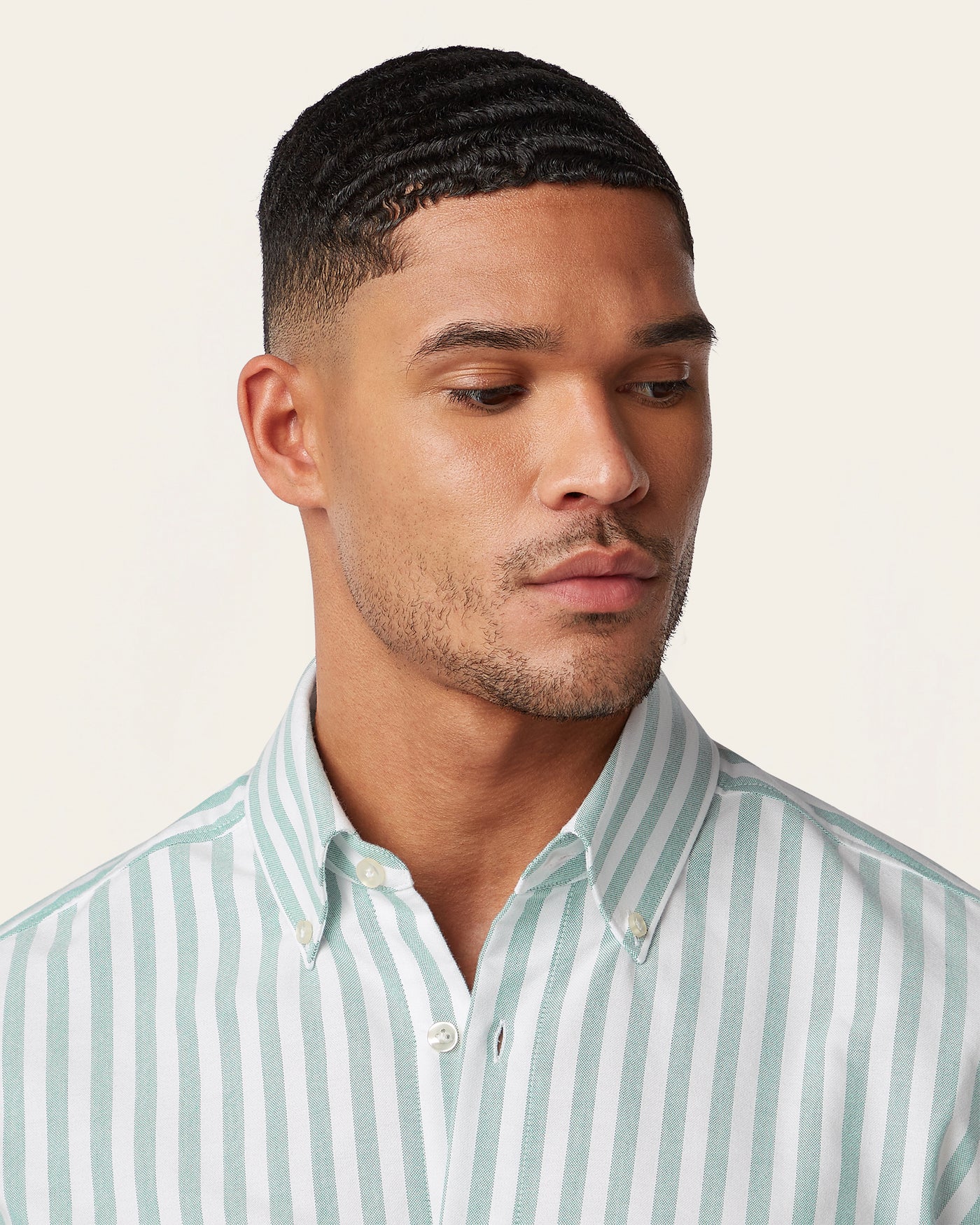Oxford Shirt Green / White stripe