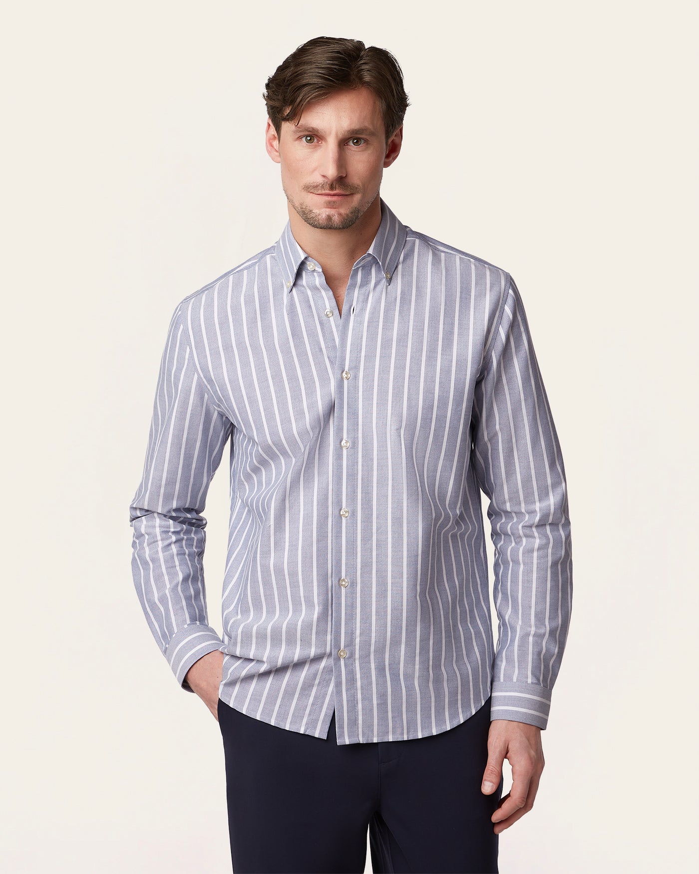 Oxford Shirt Teal / White Stripe
