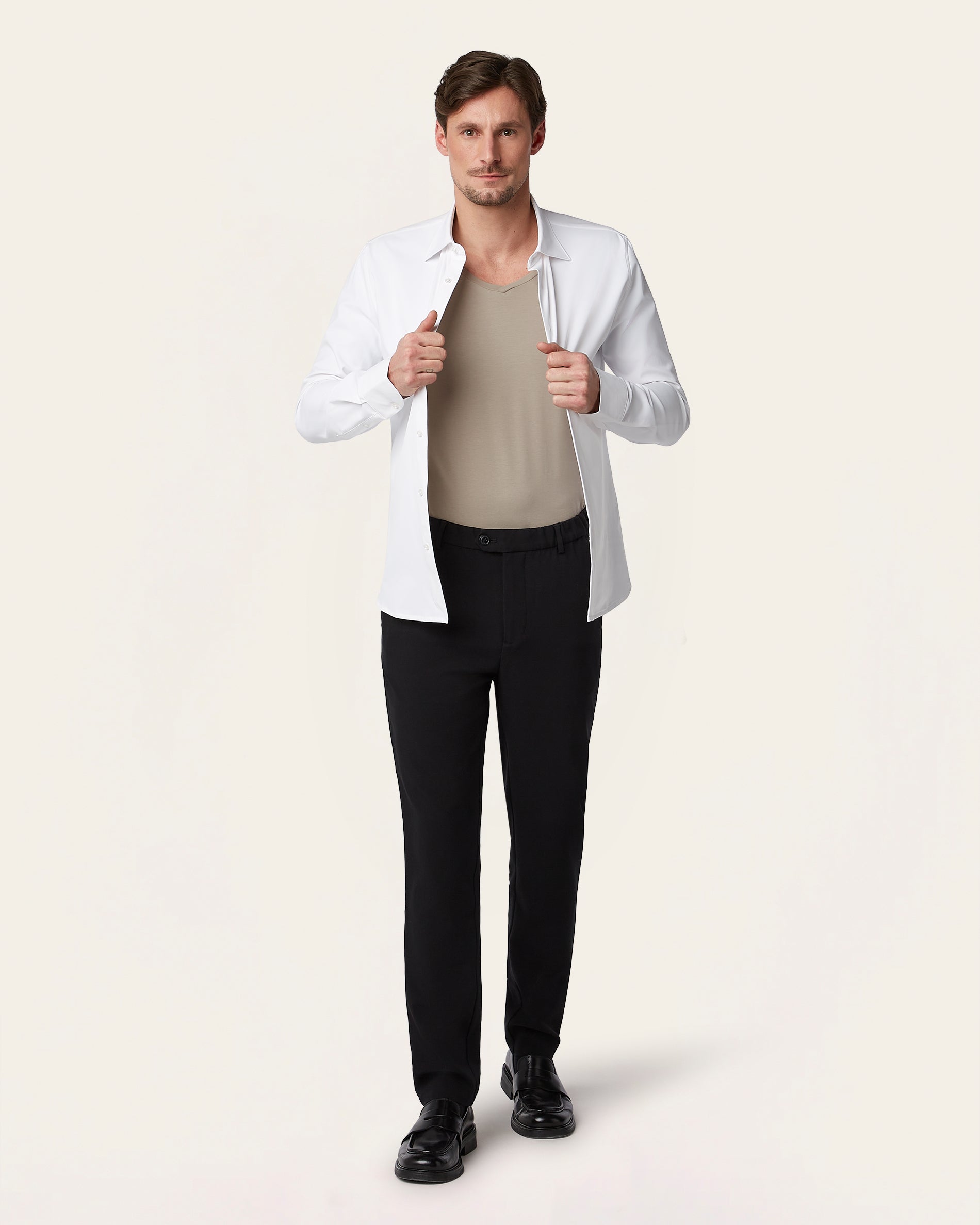 V-neck Sweat-proof undershirt khaki