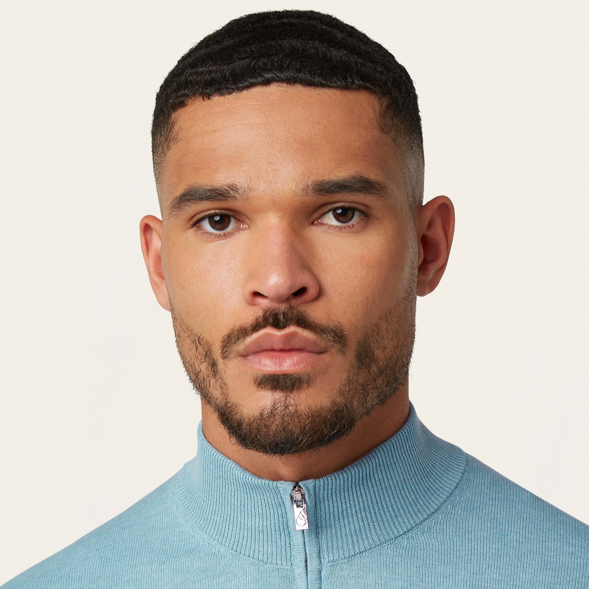 Seawool Half Zip Light Blue