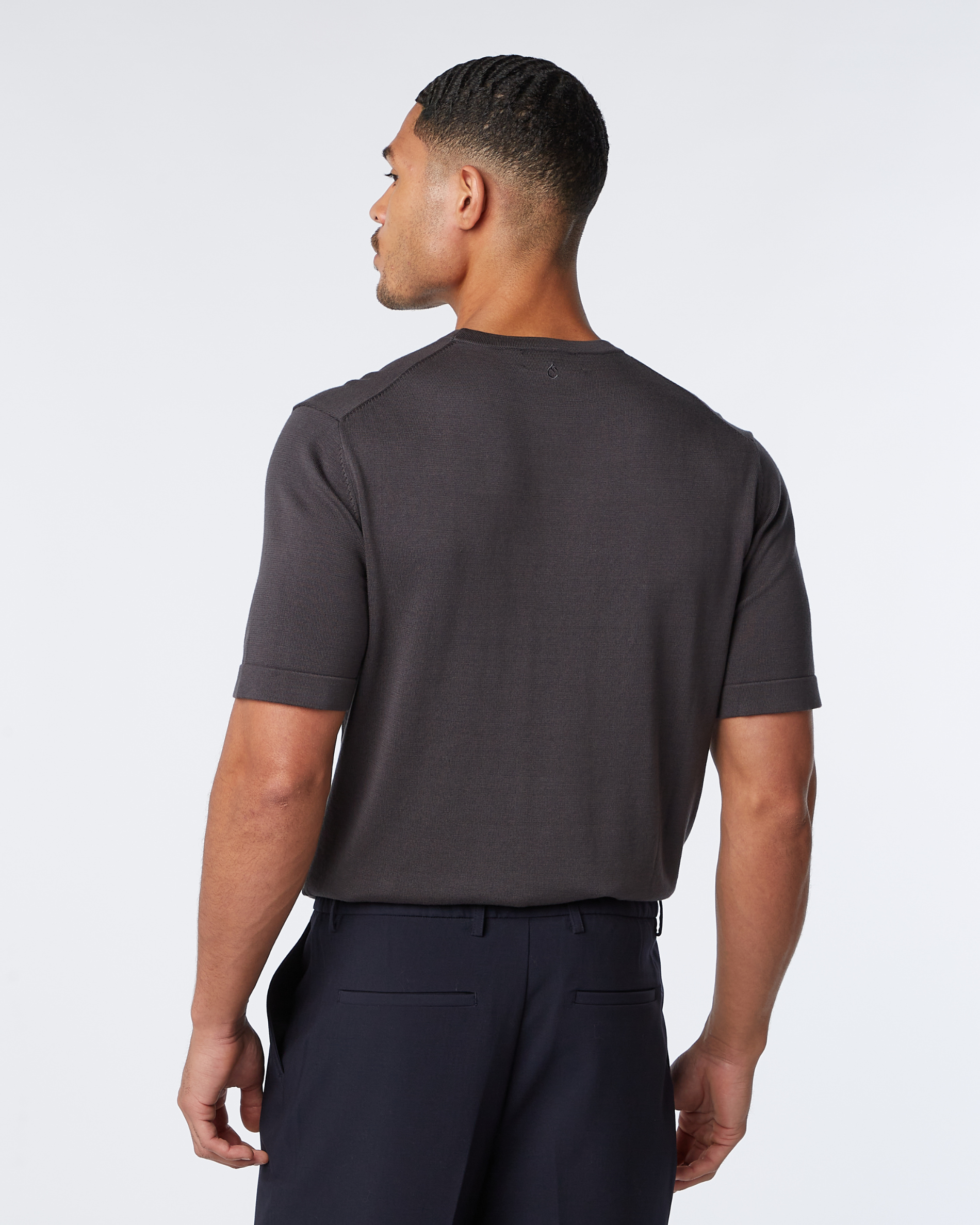 Knitted t-shirt Dark grey