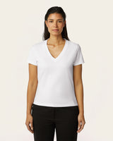 Interlock V-neck Slim T-shirt - White