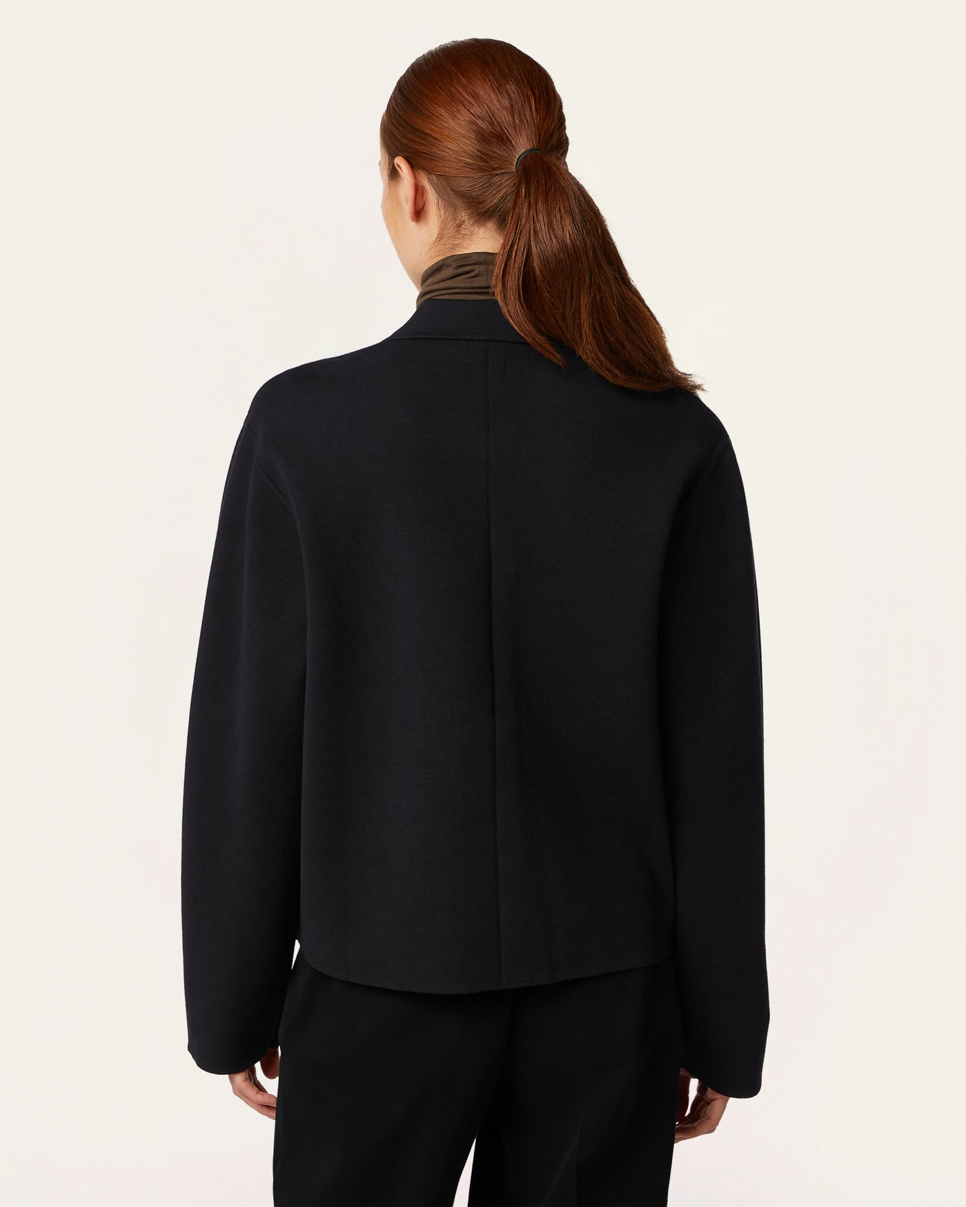 Boxy Jacquard Cardigan - Black