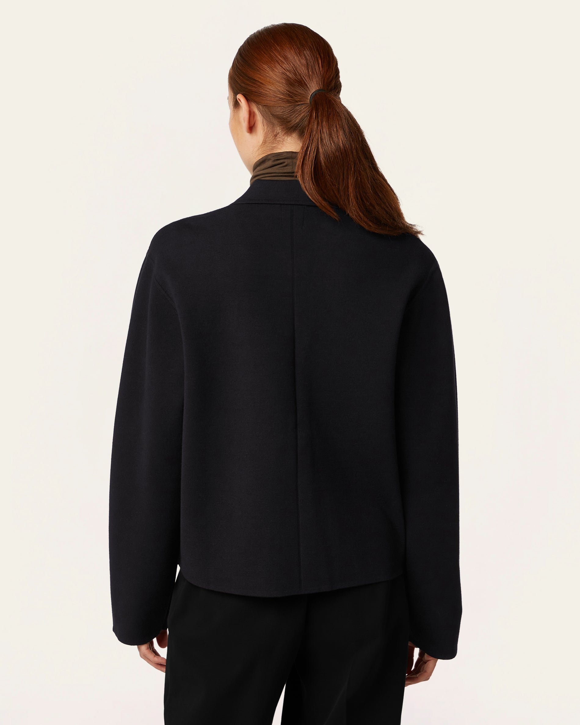 Boxy Jacquard Cardigan - Black