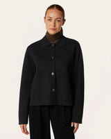 Boxy Jacquard Cardigan - Black
