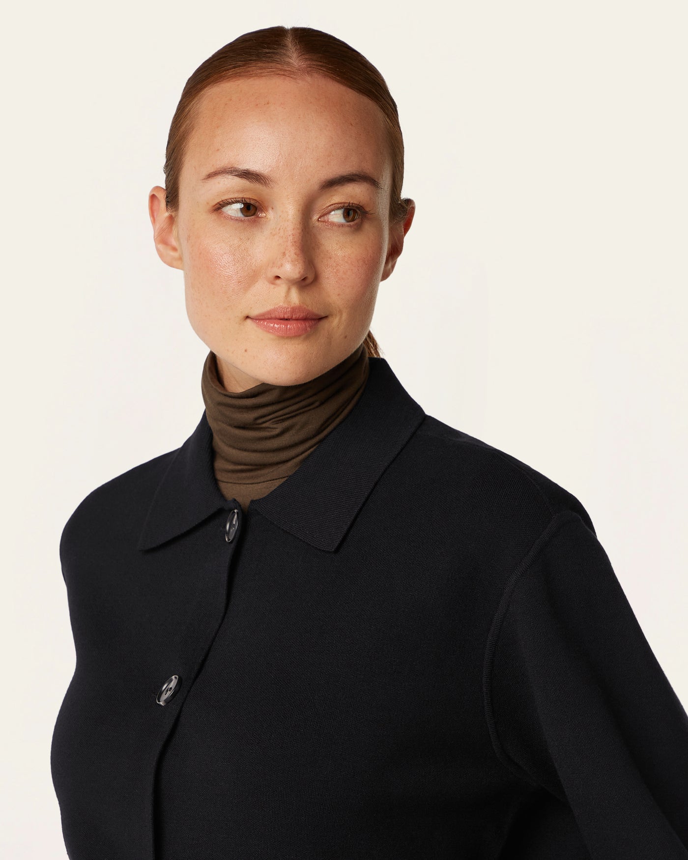 Boxy Jacquard Cardigan - Black