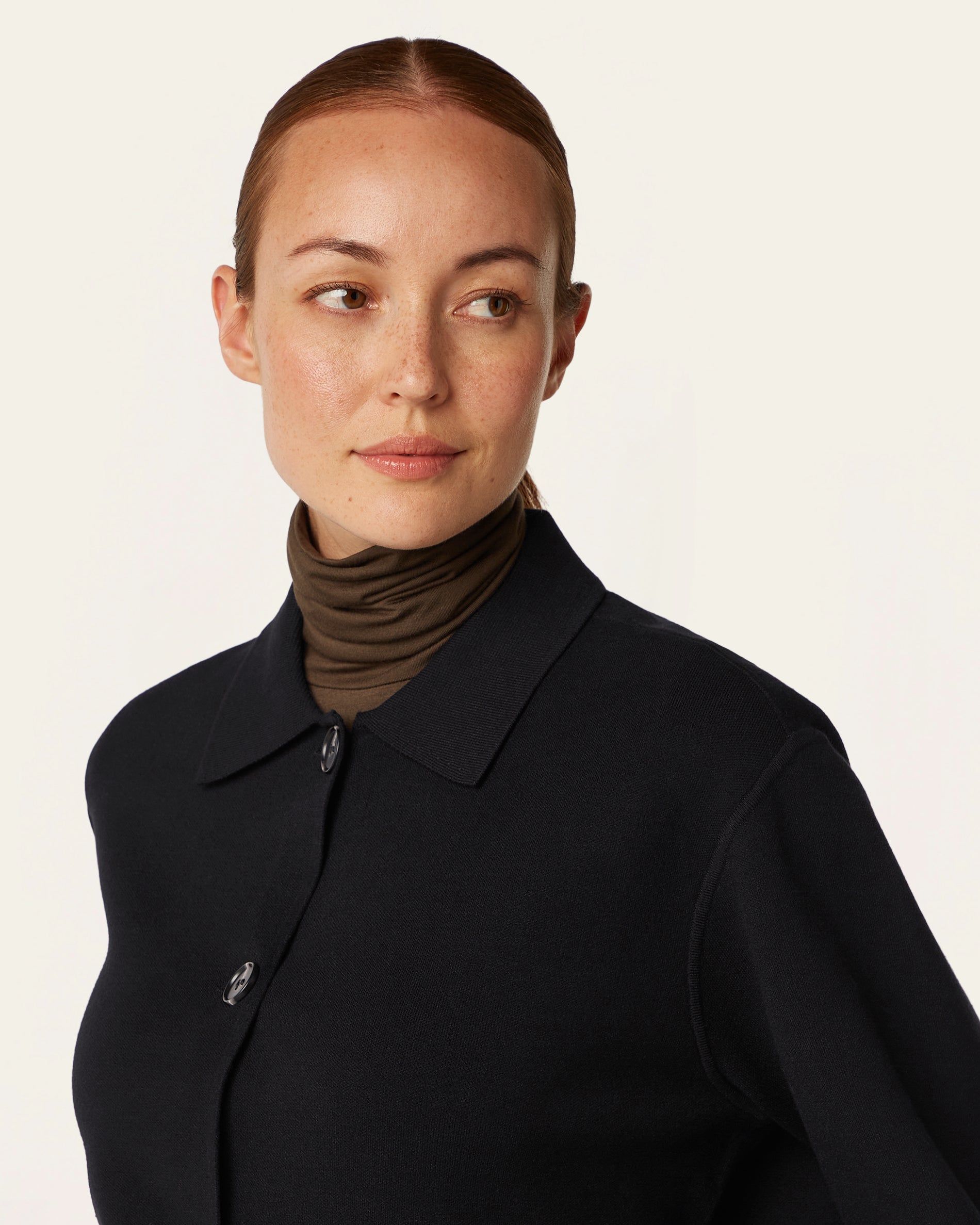 Boxy Jacquard Cardigan - Black