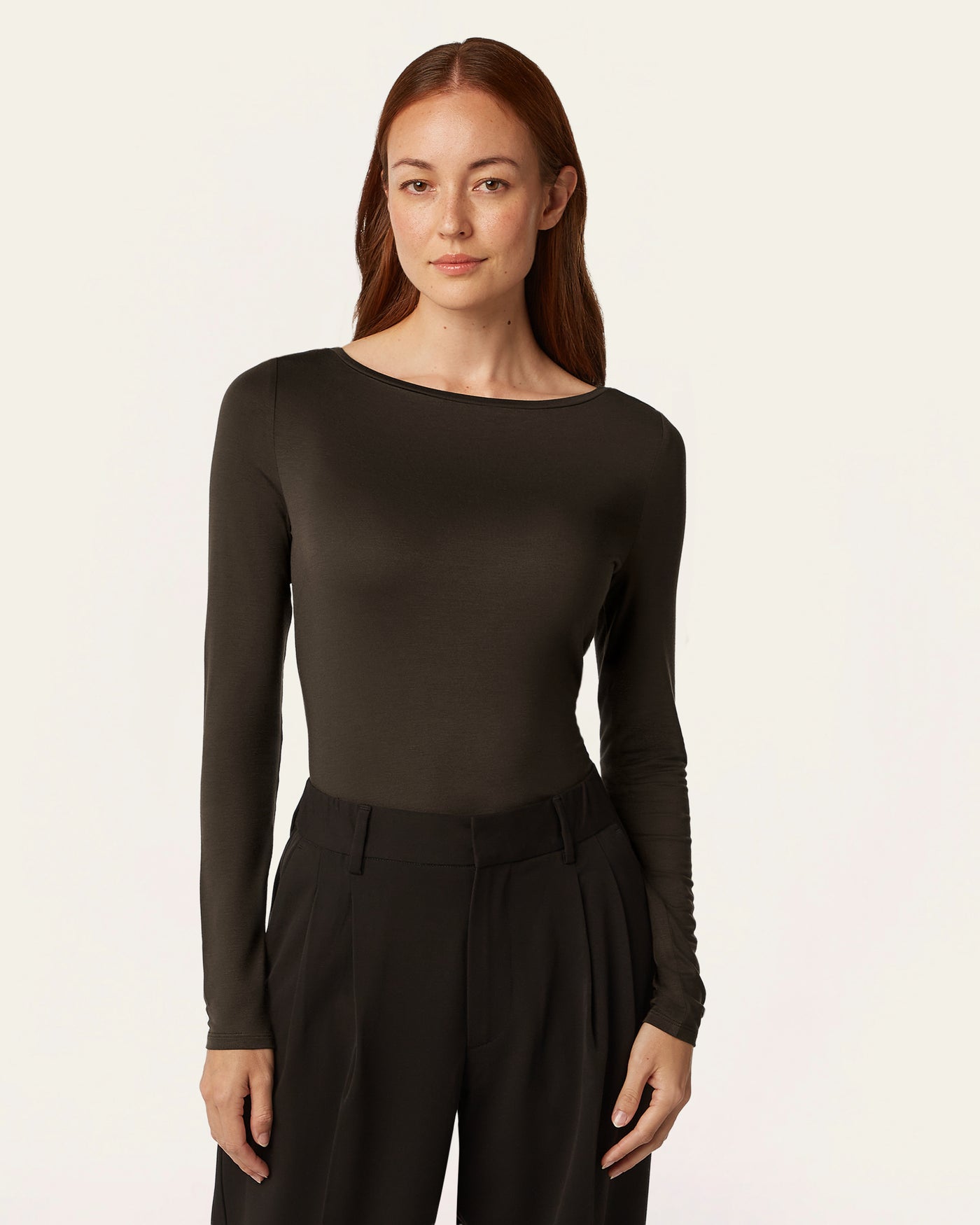 Boatneck Knit - Dark Brown