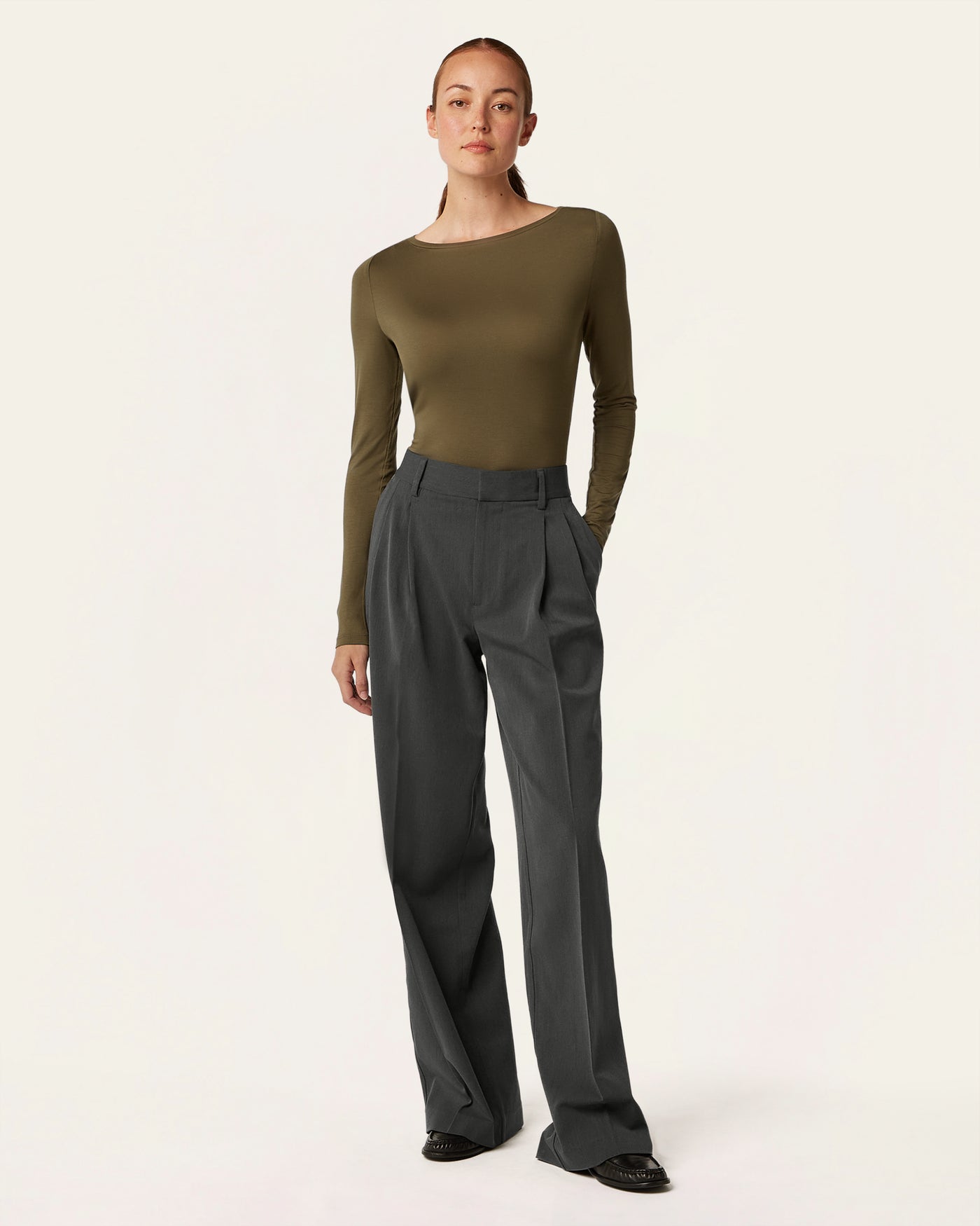 Boatneck Knit - Dark Olive