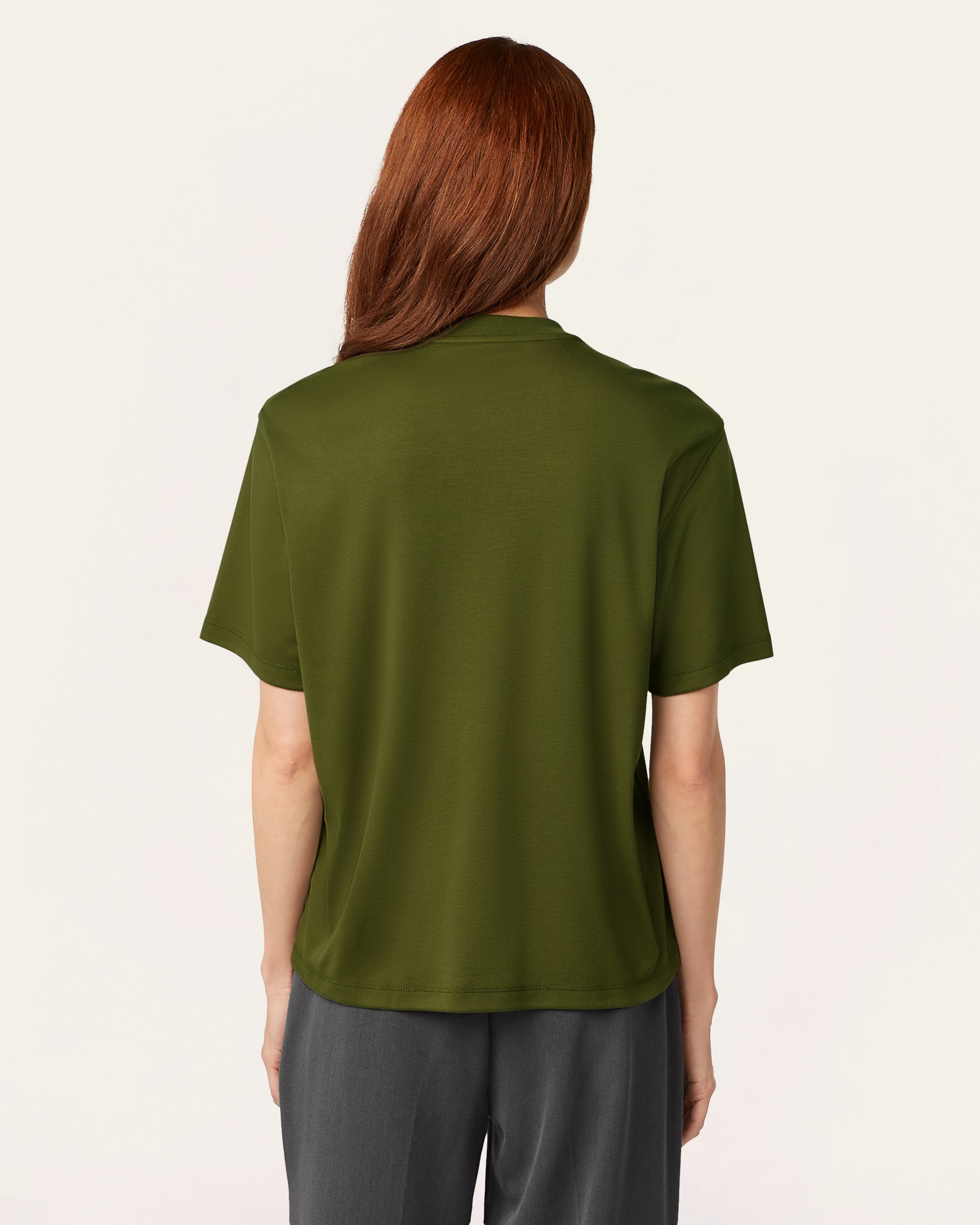 Interlock Boxy Fit T-shirt - Olive