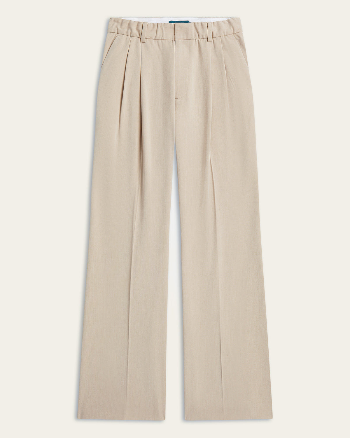 Pleated Signature wide pants - Sand